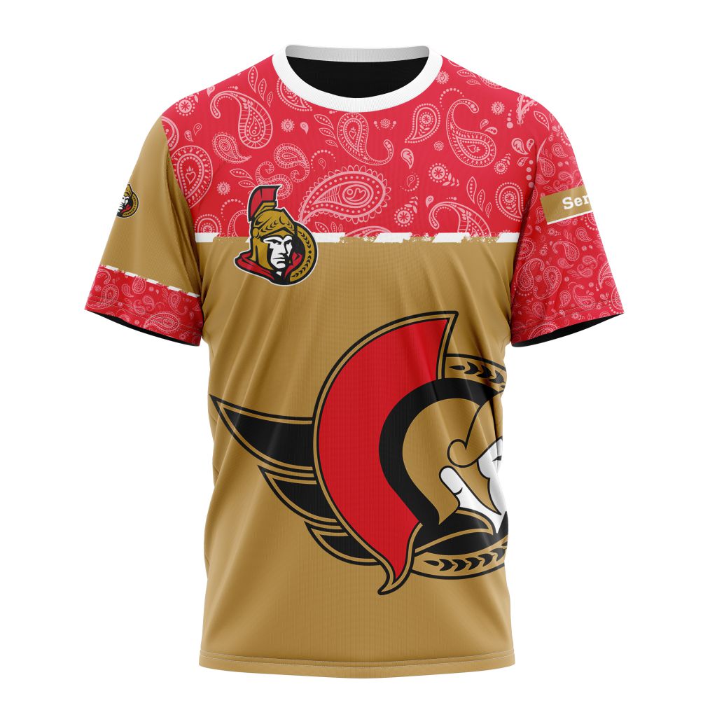 Ottawa Senators Specialized Jersey Hockey With Paisley Personalized Name And Number T-Shirt Style Neasalamis.com