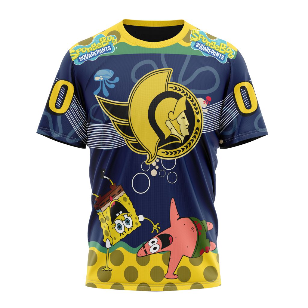 Ottawa Senators Specialized Jersey With SpongeBob Personalized Name And Number T-Shirt Style Neasalamis.com