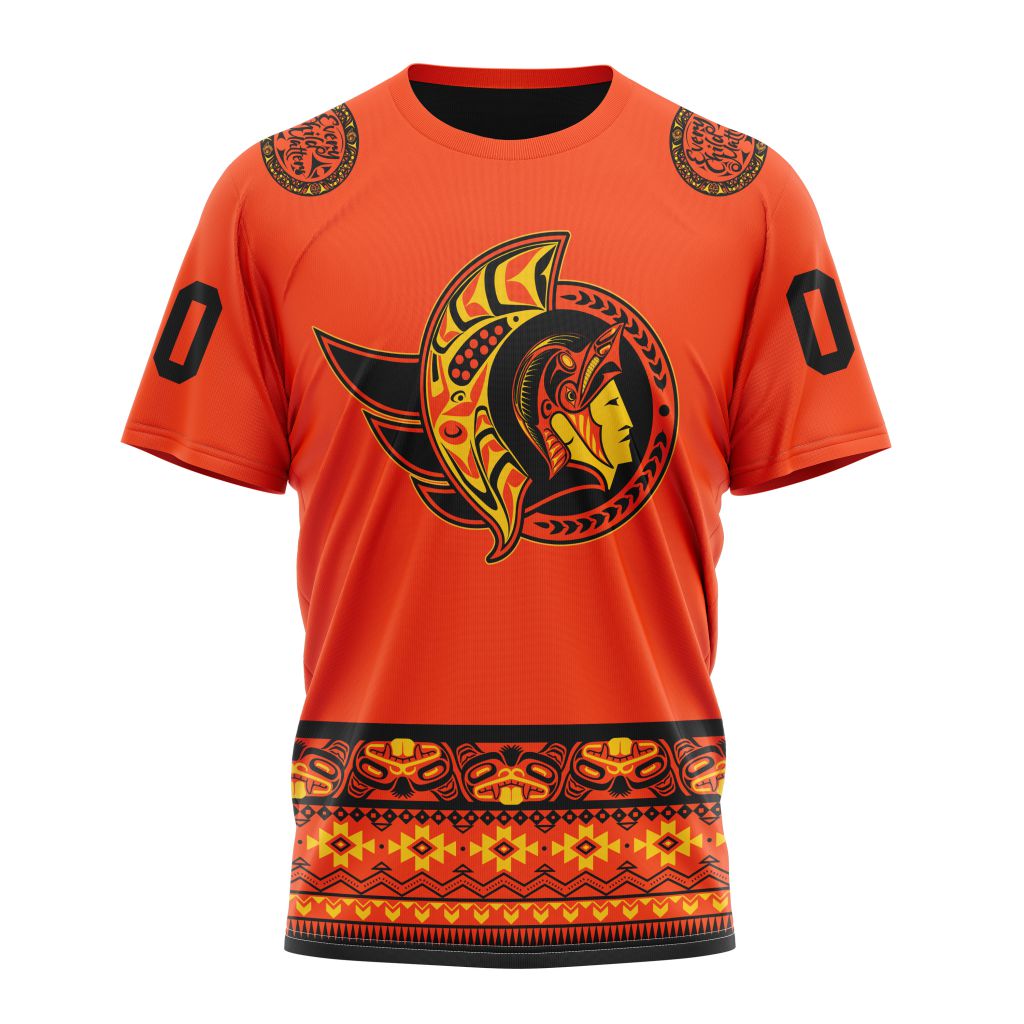 Ottawa Senators Specialized National Day For Truth And Reconciliation Personalized Name And Number T-Shirt Style Neasalamis.com