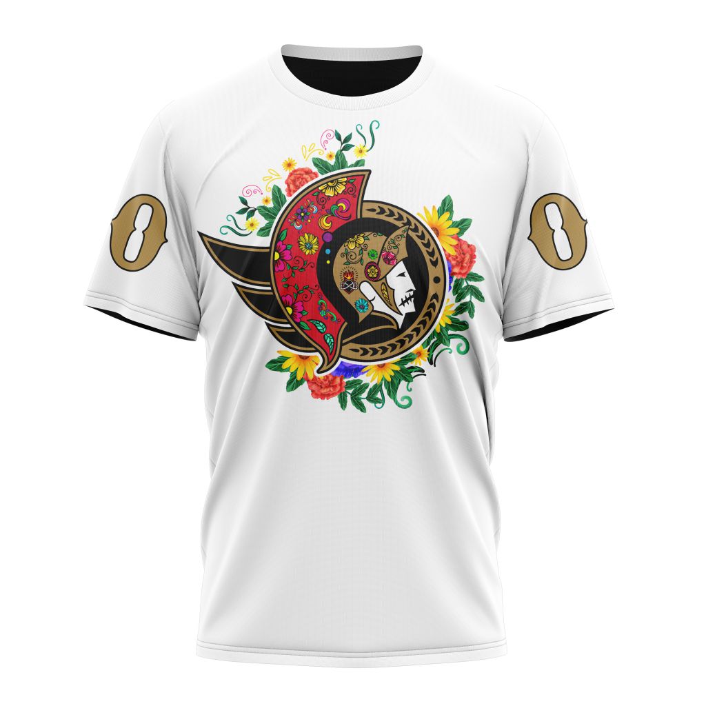 Ottawa Senators Specialized Unisex Kits Dia De Muertos Personalized Name And Number T-Shirt Style Neasalamis.com