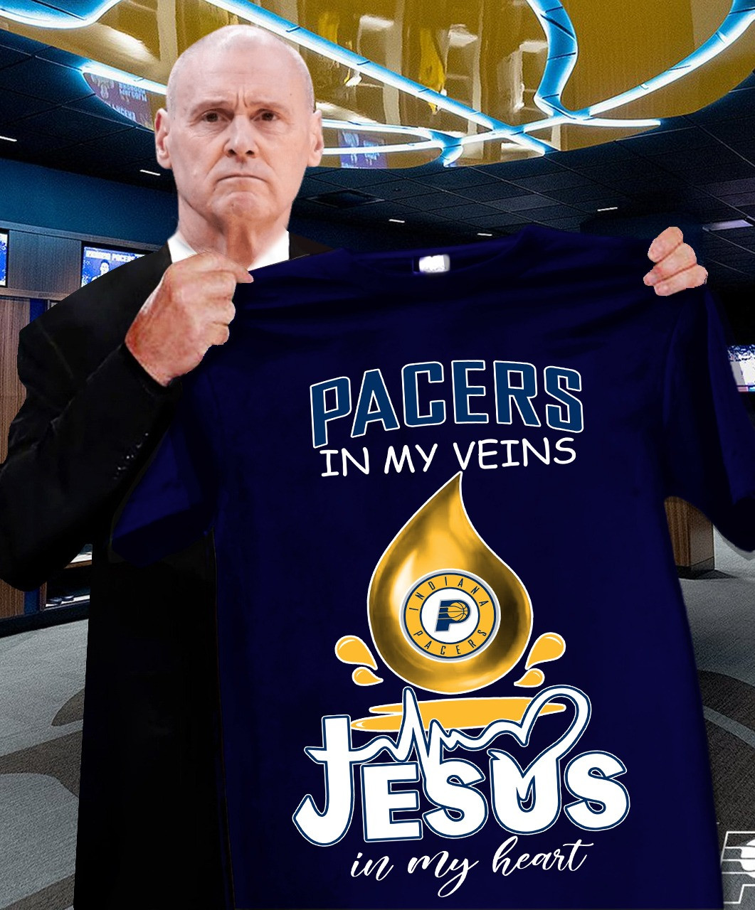 Pacers In My Veins Jesus In My Heart Shirt Faith Basketball Gifts For Indiana Pacers Fans Neasalamis.com