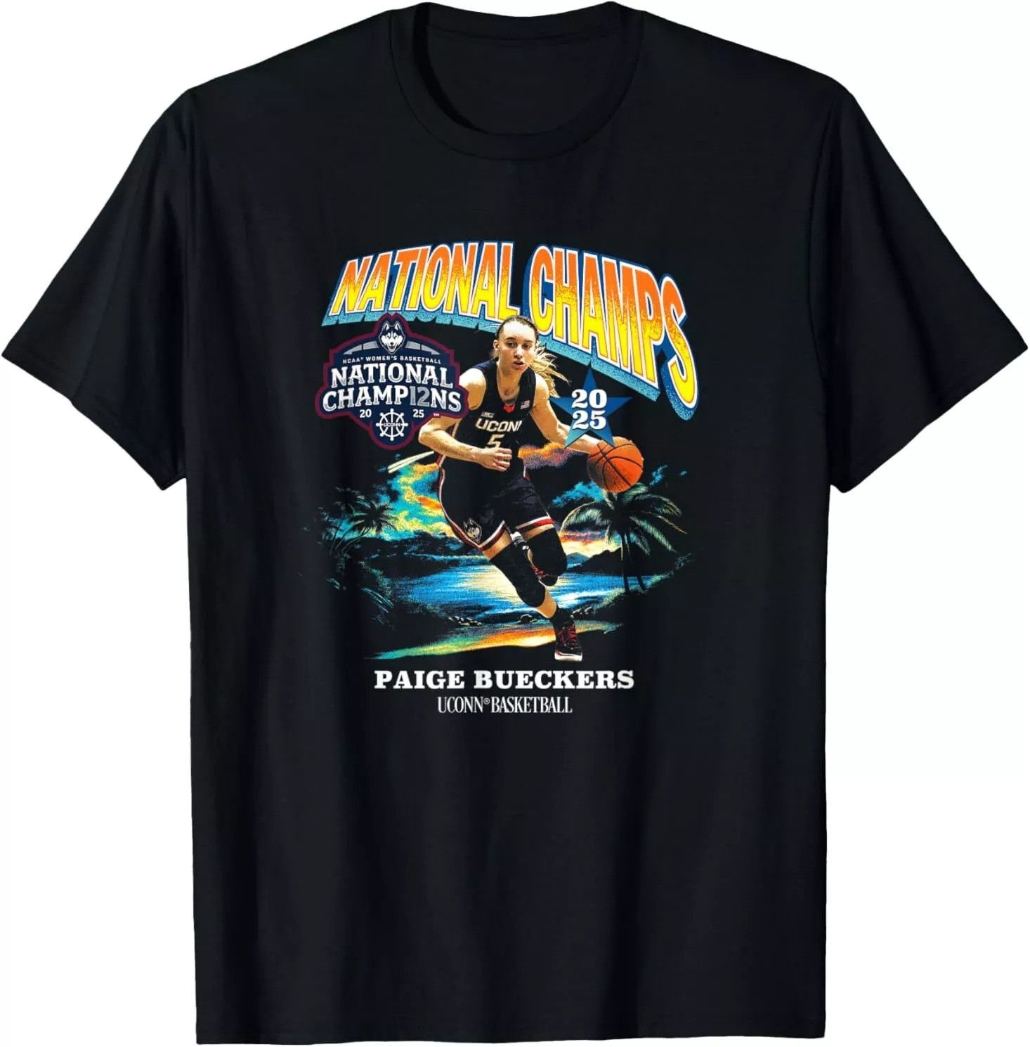 Paige Bueckers 2025 Women's Basketball National Champ T-Shirt Gift For Basketball Fans Neasalamis.com