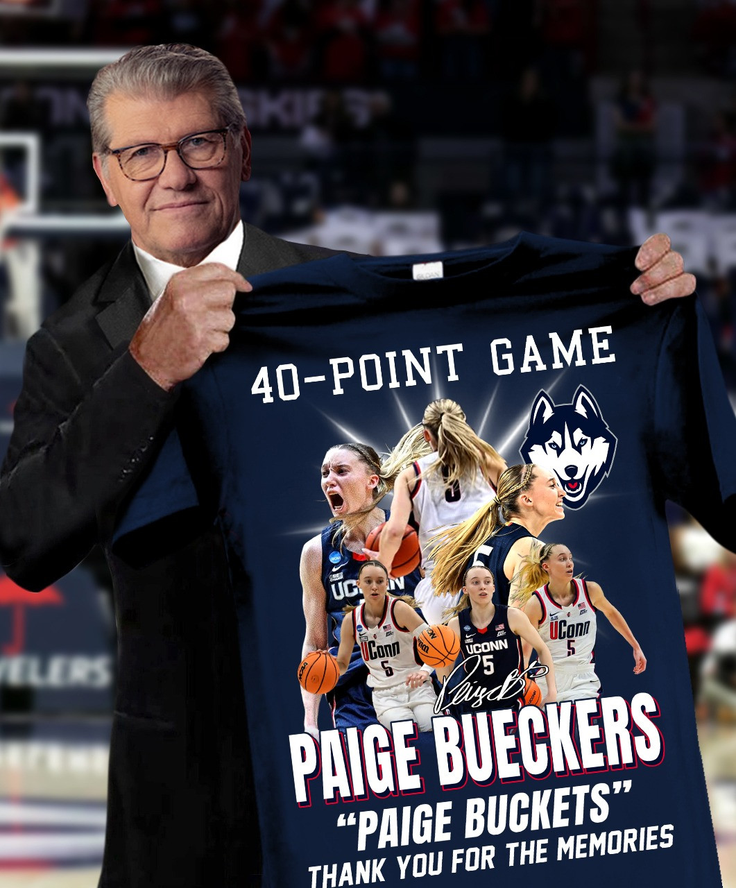 Paige Bueckers T-Shirt Paige Buckets 40-Point Game Thank You For The Memories Neasalamis.com