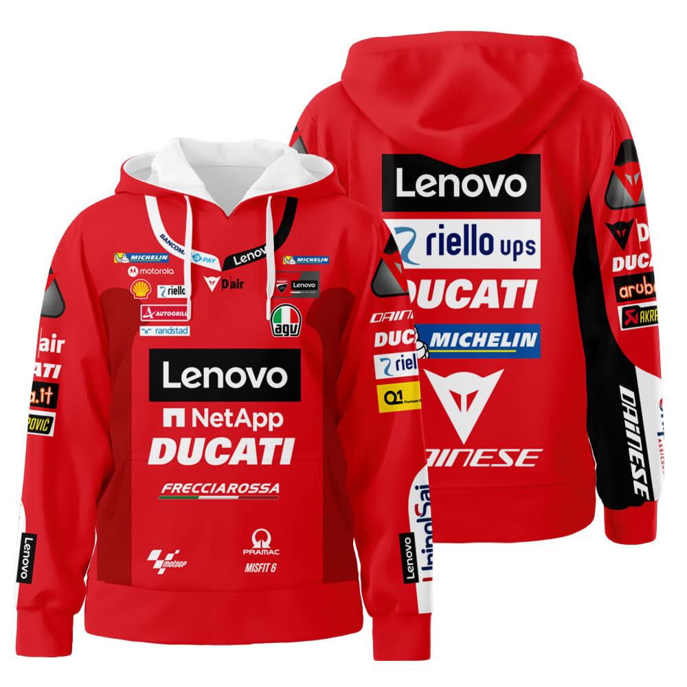 Personalized Lenovo Netapp Ducati Branded Unisex Custom 3D All Over Print Hoodie Zip-Up Hoodie Neasalamis
