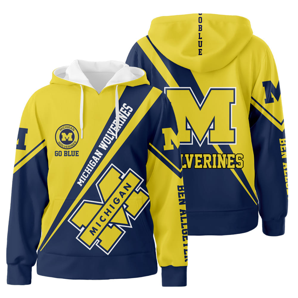 Personalized Michigan Wolverines Custom 3D All Over Print Hoodie Zip-Up Hoodie Neasalamis