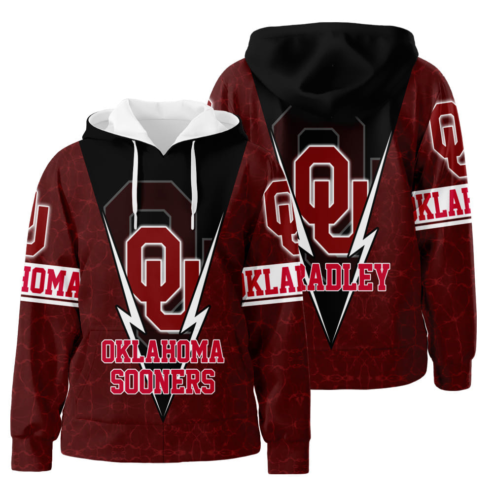 Personalized Oklahoma Sooners Football 3D All Over Print Hoodie Zip-Up Hoodie Neasalamis