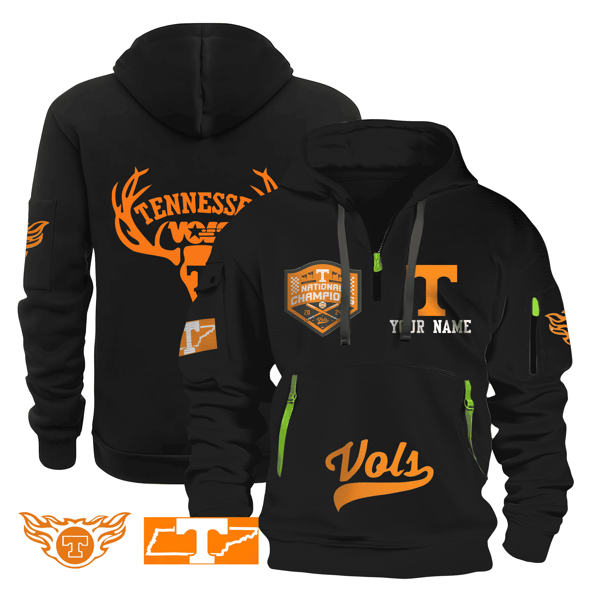 Personalized Tennessee Volunteers Quarter Zip Hoodie Neasalamis