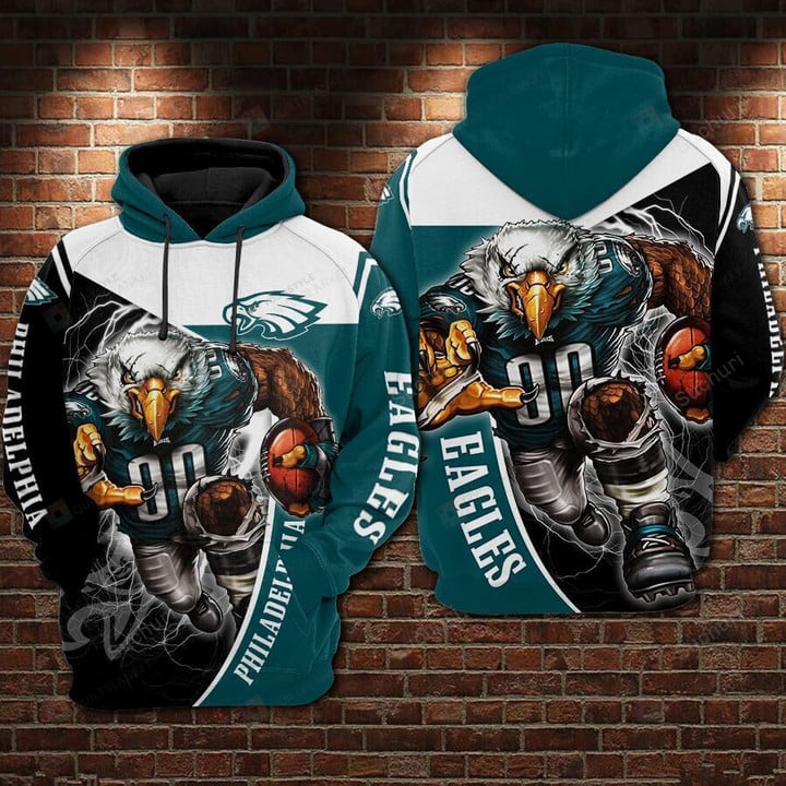 Philadelphia Eagles Mascot Player V1 NFL Football Team Hoodie Neasalamis