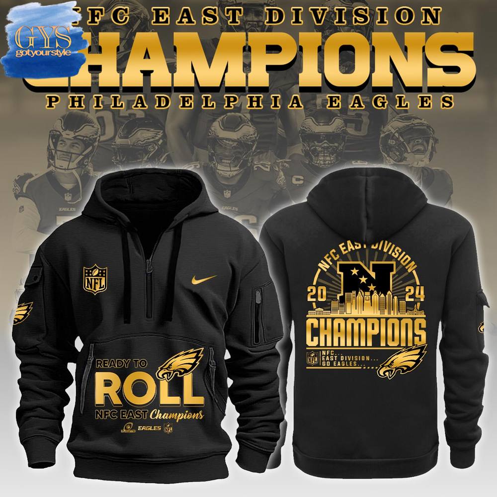 Philadelphia Eagles NFC East Division Champions 2024 Quarter Zip Hoodie Neasalamis