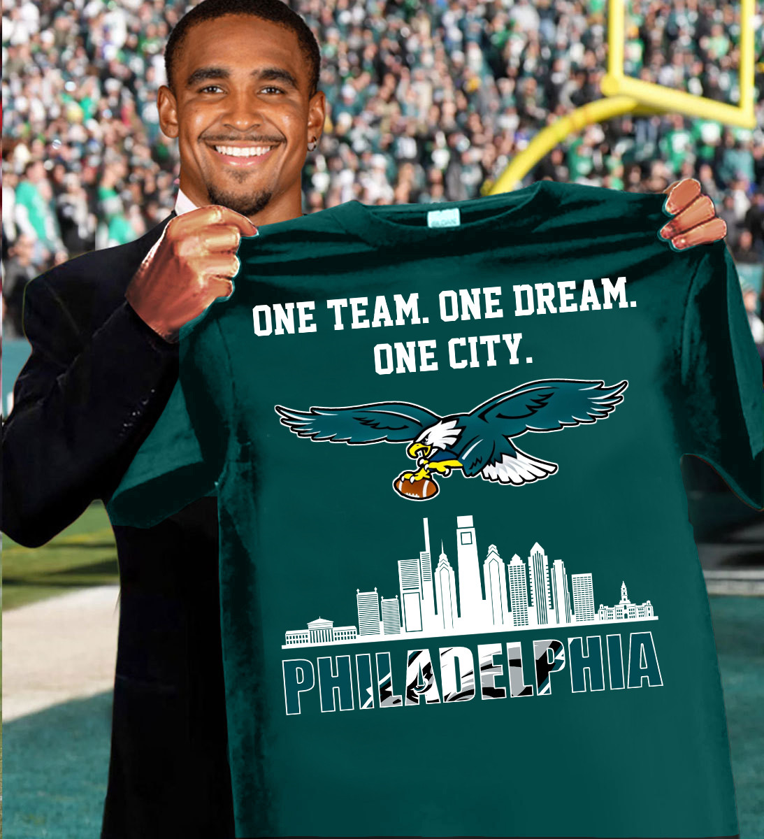 Philadelphia Eagles One Team One Dream One City Philadelphia T-Shirt For Football Fans Neasalamis.com