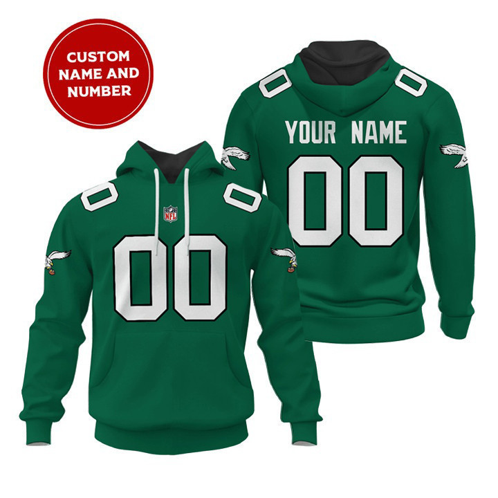 Philadelphia Eagles Personalized Name And Number NFL 3D Hoodie Style Neasalamis