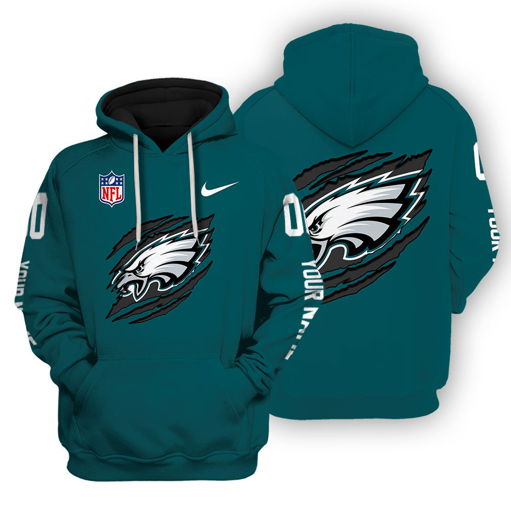 Philadelphia Eagles Scratch Logo NFL 3D Hoodie Neasalamis