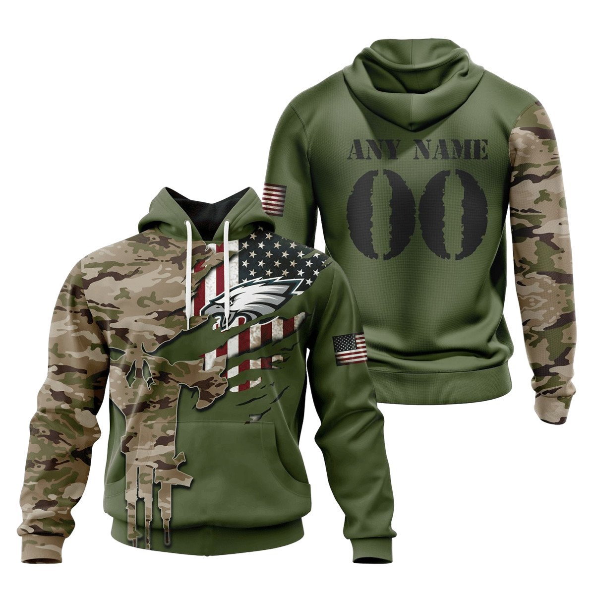 Philadelphia Eagles Special Camo Design 3D printed Sweatshirt Hoodie Zipped Hoodie Neasalamis
