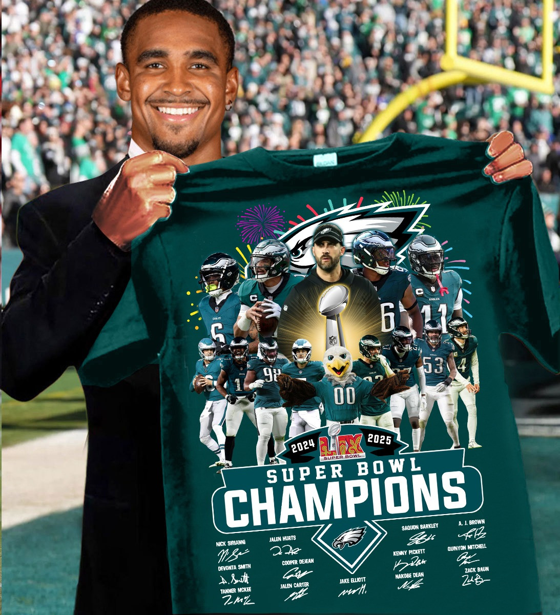 Philadelphia Eagles Super Bowl LIX Champions T-Shirt 2025 Philly Eagles Fan Merch Neasalamis.com