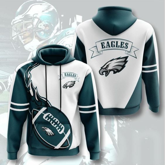Philadelphia Eagles White V3 NFL Football Team Hoodie Neasalamis