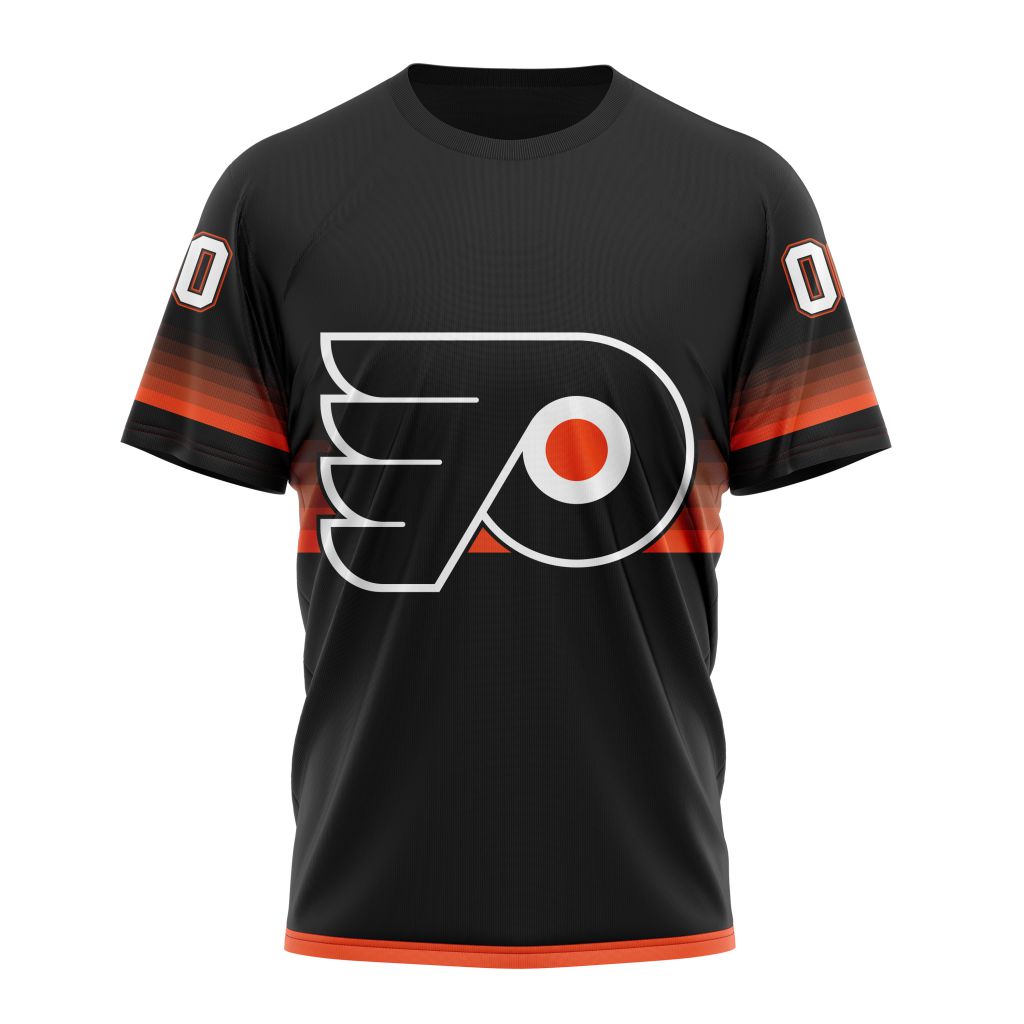 Philadelphia Flyers Special Black And Gradient Design Personalized Name And Number T-Shirt Style Neasalamis.com
