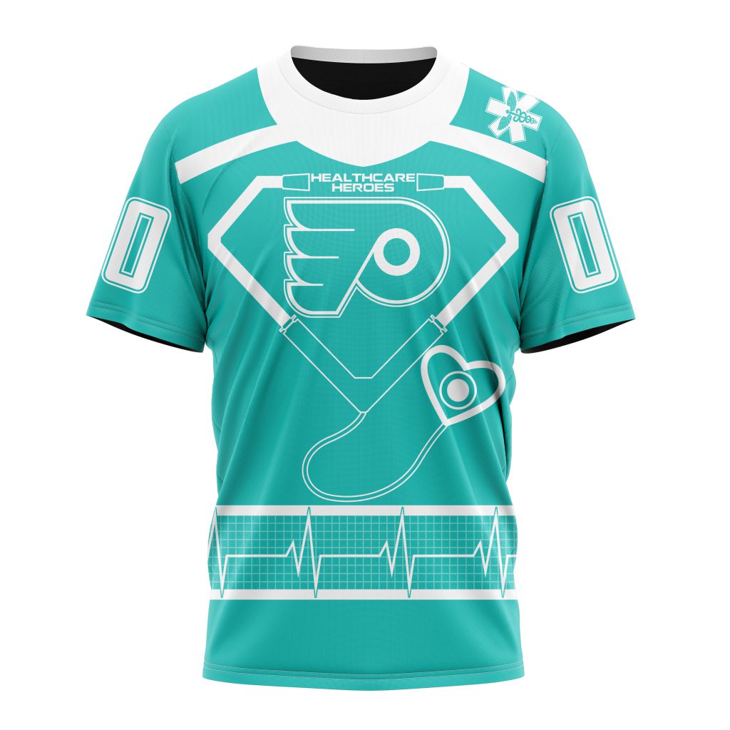 Philadelphia Flyers Special Design Honoring Healthcare Heroes Personalized Name And Number T-Shirt Style Neasalamis.com