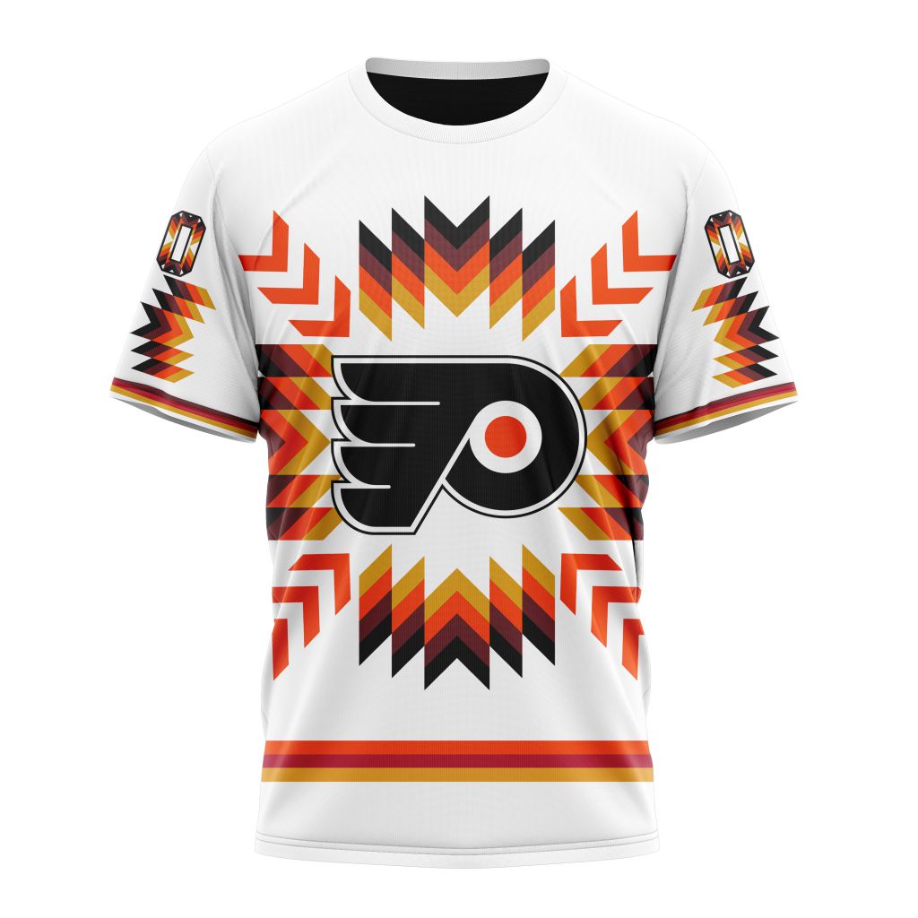 Philadelphia Flyers Special Design With Native Pattern Personalized Name And Number T-Shirt Style Neasalamis.com