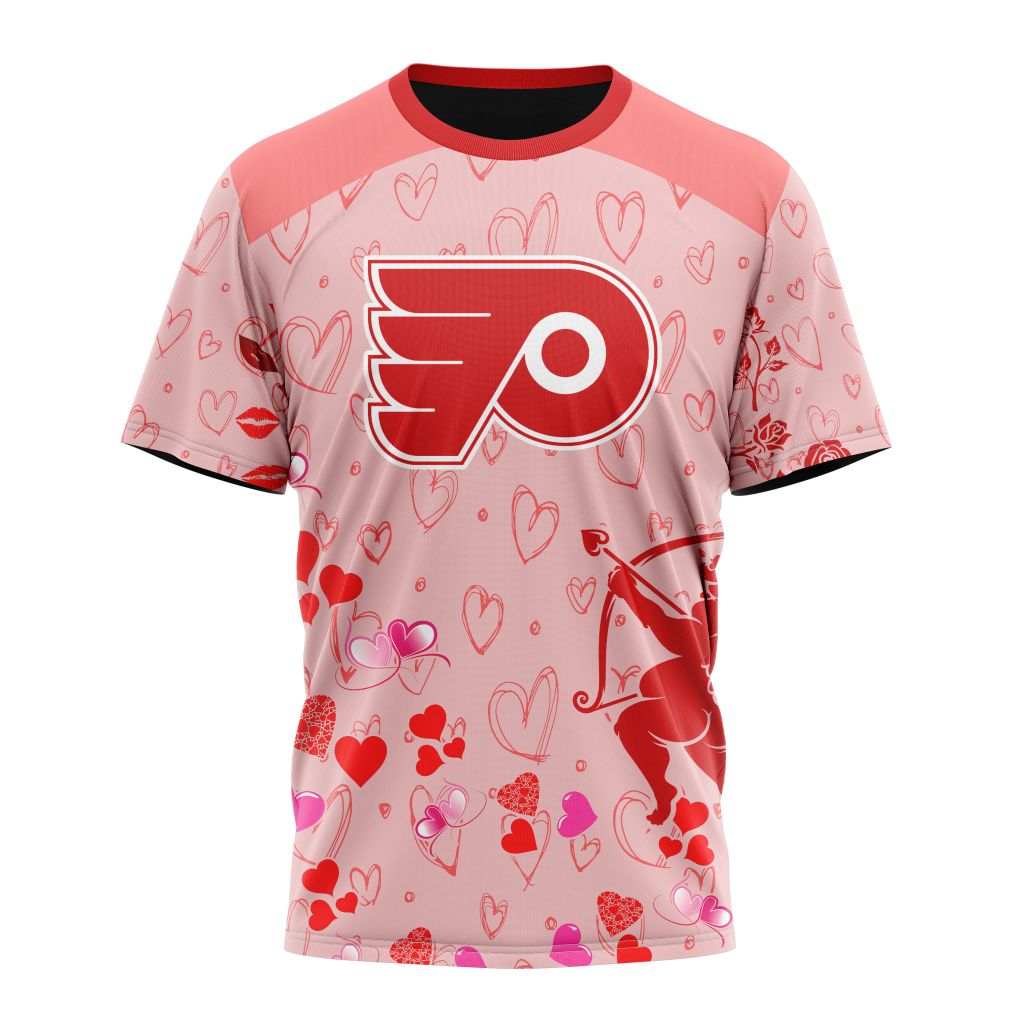 Philadelphia Flyers Special Gift For Valentines Day 02 Personalized Name And Number T-Shirt Style Neasalamis.com