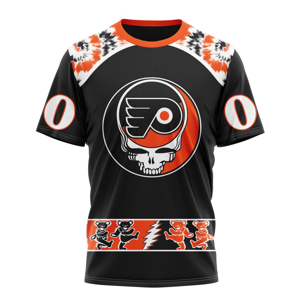 Philadelphia Flyers Special Grateful Dead Design Personalized Name And Number T-Shirt Style Neasalamis.com