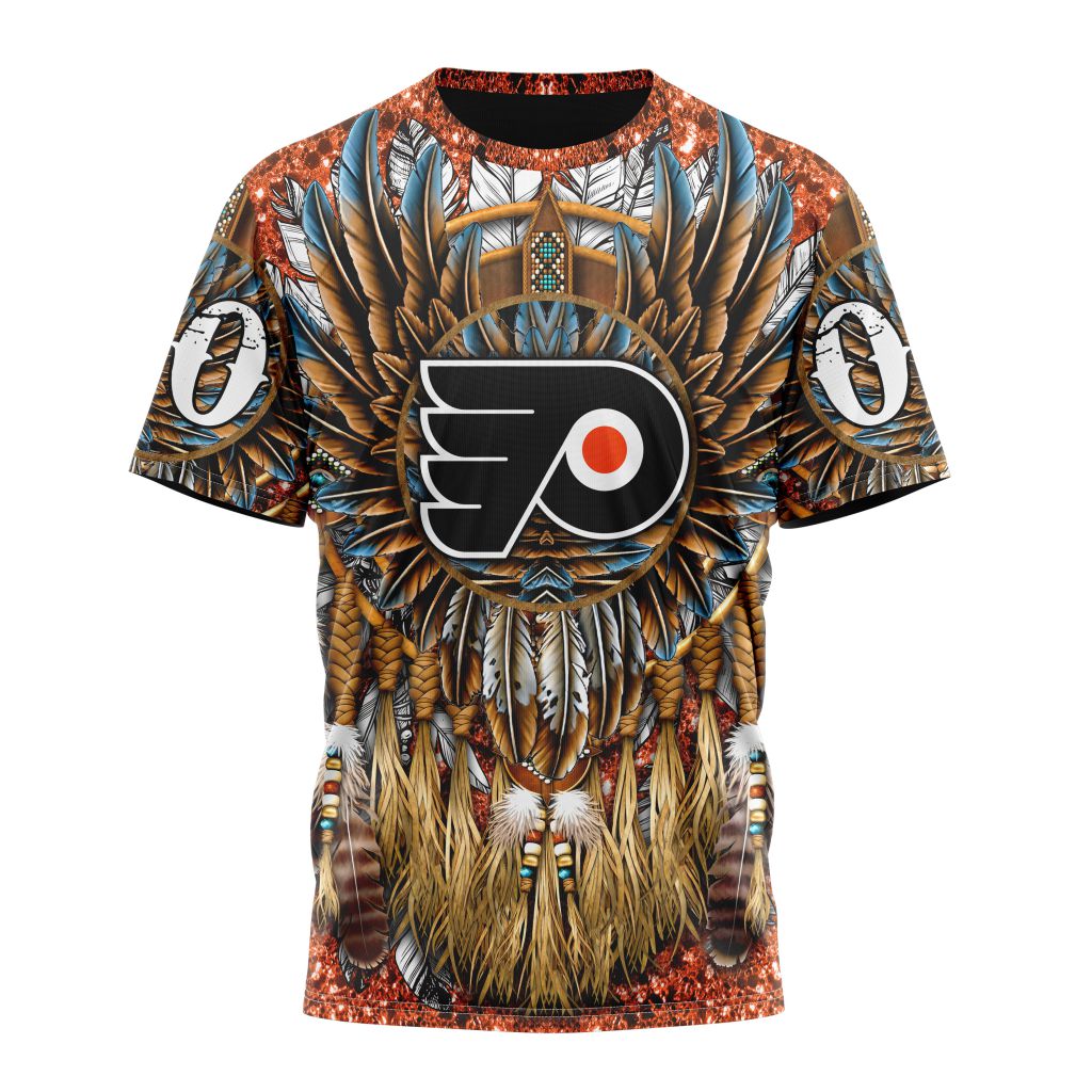 Philadelphia Flyers Special Native Costume Design Personalized Name And Number T-Shirt Style Neasalamis.com