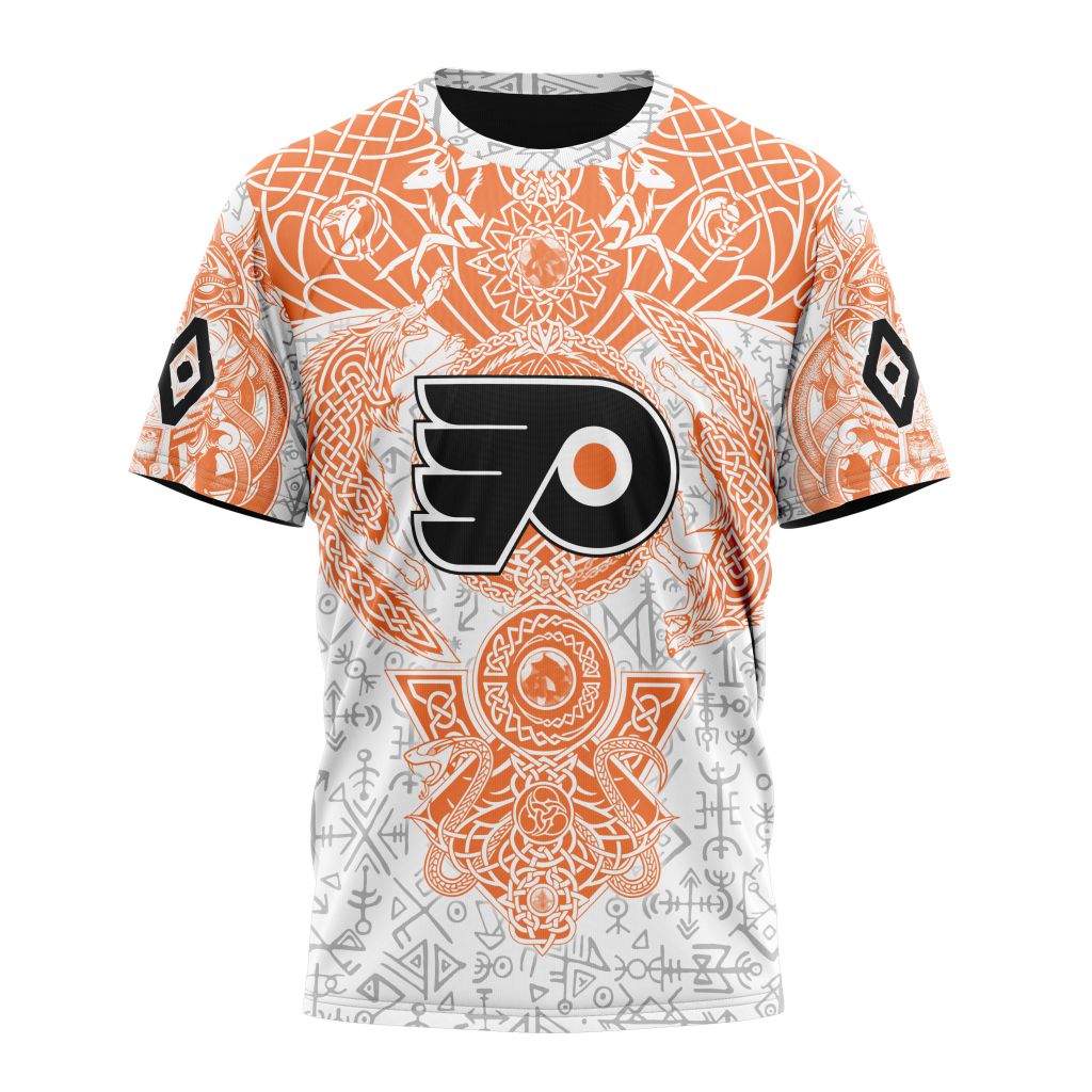 Philadelphia Flyers Special Norse Viking Symbols Personalized Name And Number T-Shirt Style Neasalamis.com
