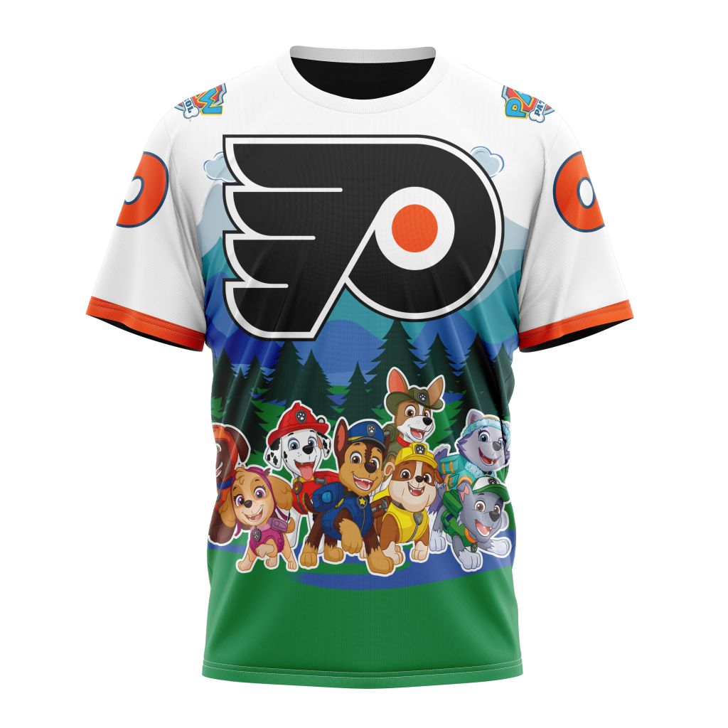 Philadelphia Flyers Special Paw Patrol Design 01 Personalized Name And Number T-Shirt Style Neasalamis.com