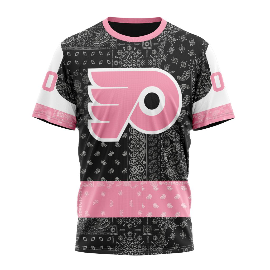 Philadelphia Flyers Special Pink Paisley Design 01 Personalized Name And Number T-Shirt Style Neasalamis.com