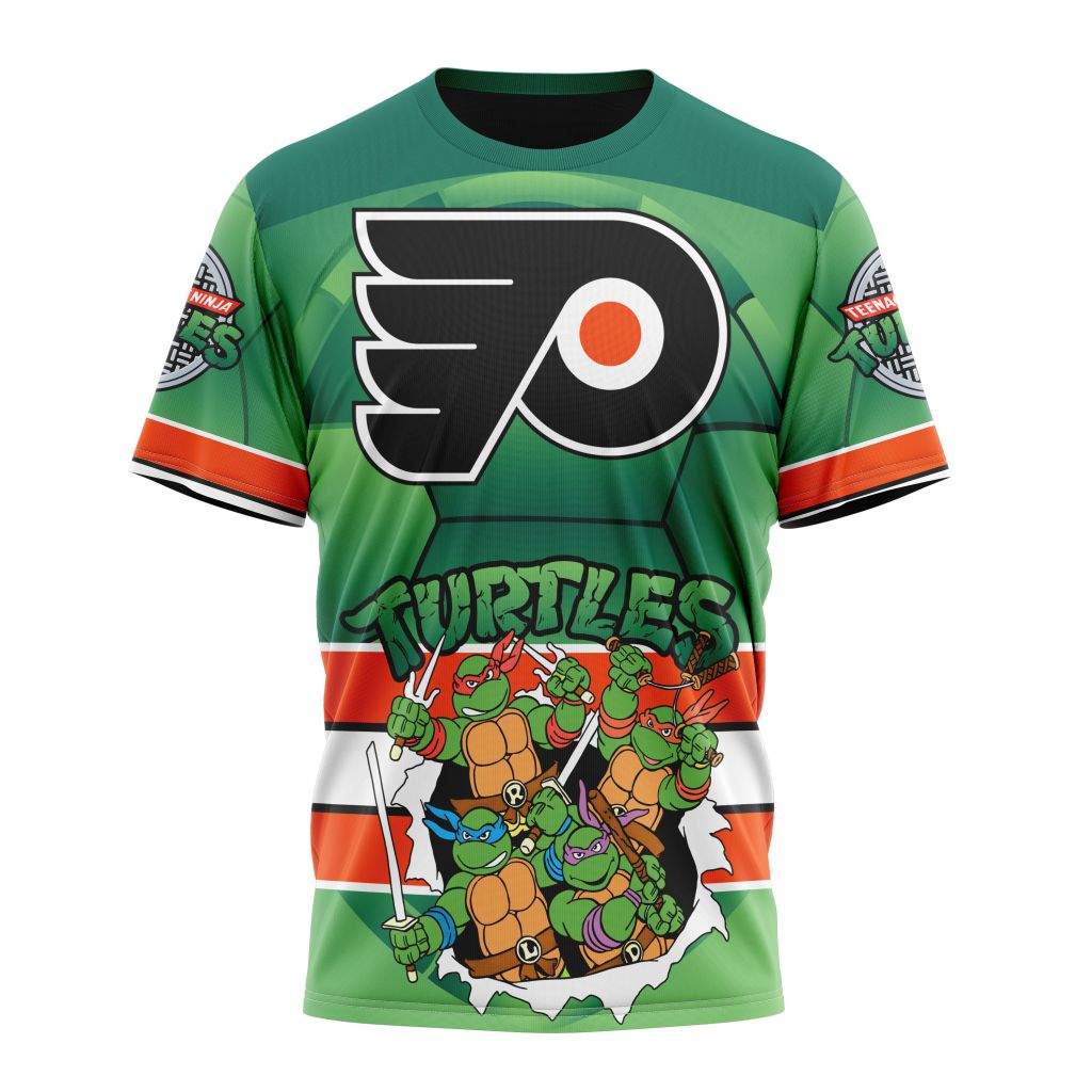 Philadelphia Flyers Special Teenage Mutant Ninja Turtles Design 02 Personalized Name And Number T-Shirt Style Neasalamis.com