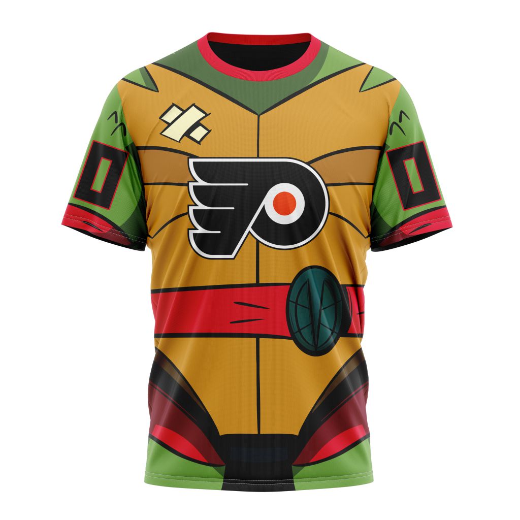 Philadelphia Flyers Special Teenage Mutant Ninja Turtles Design Personalized Name And Number T-Shirt Style Neasalamis.com