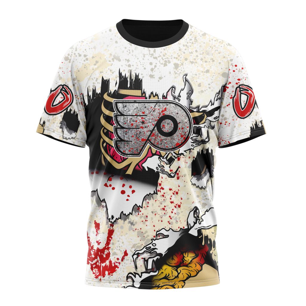 Philadelphia Flyers Special Zombie Style For Halloween Personalized Name And Number T-Shirt Style Neasalamis.com