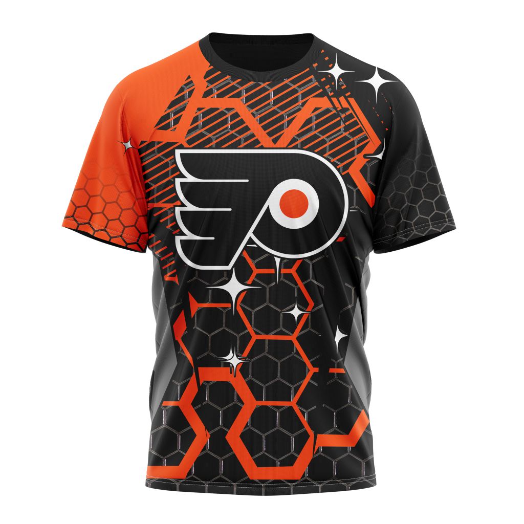 Philadelphia Flyers Specialized Design With MotoCross Syle Personalized Name And Number T-Shirt Style Neasalamis.com