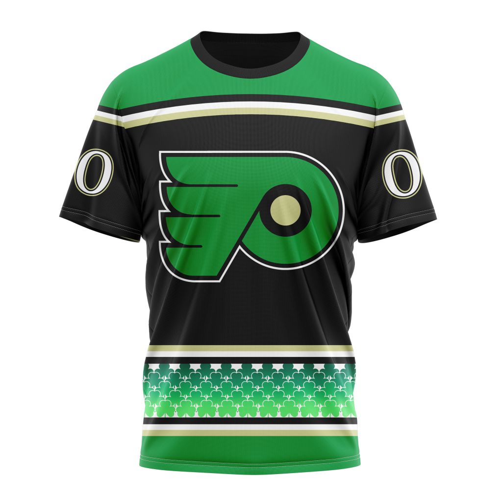 Philadelphia Flyers Specialized Hockey Celebrate St Patrick's Day Personalized Name And Number T-Shirt Style Neasalamis.com