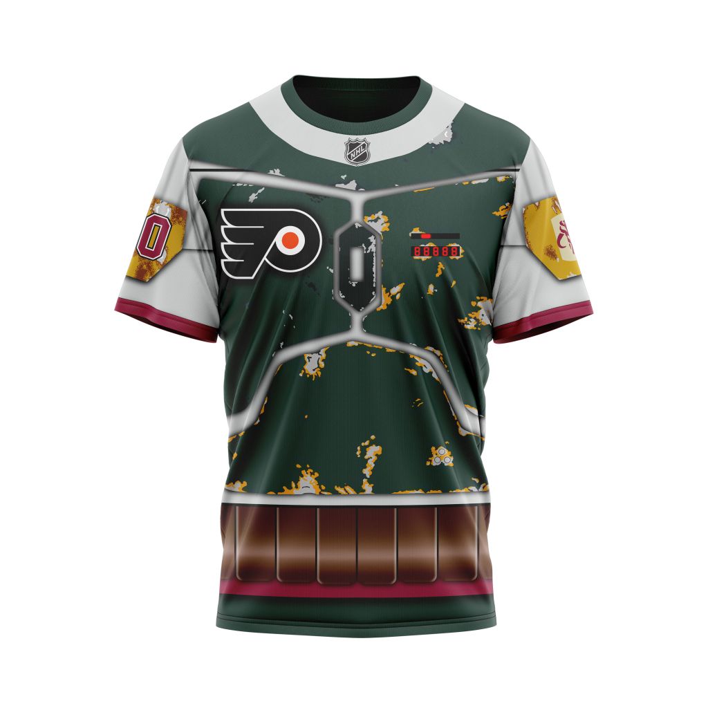 Philadelphia Flyers X Boba Fett's Armor Specialized Design For Star Wars Fourth Of July Personalized Name And Number T-Shirt Style 93206 Neasalamis.com