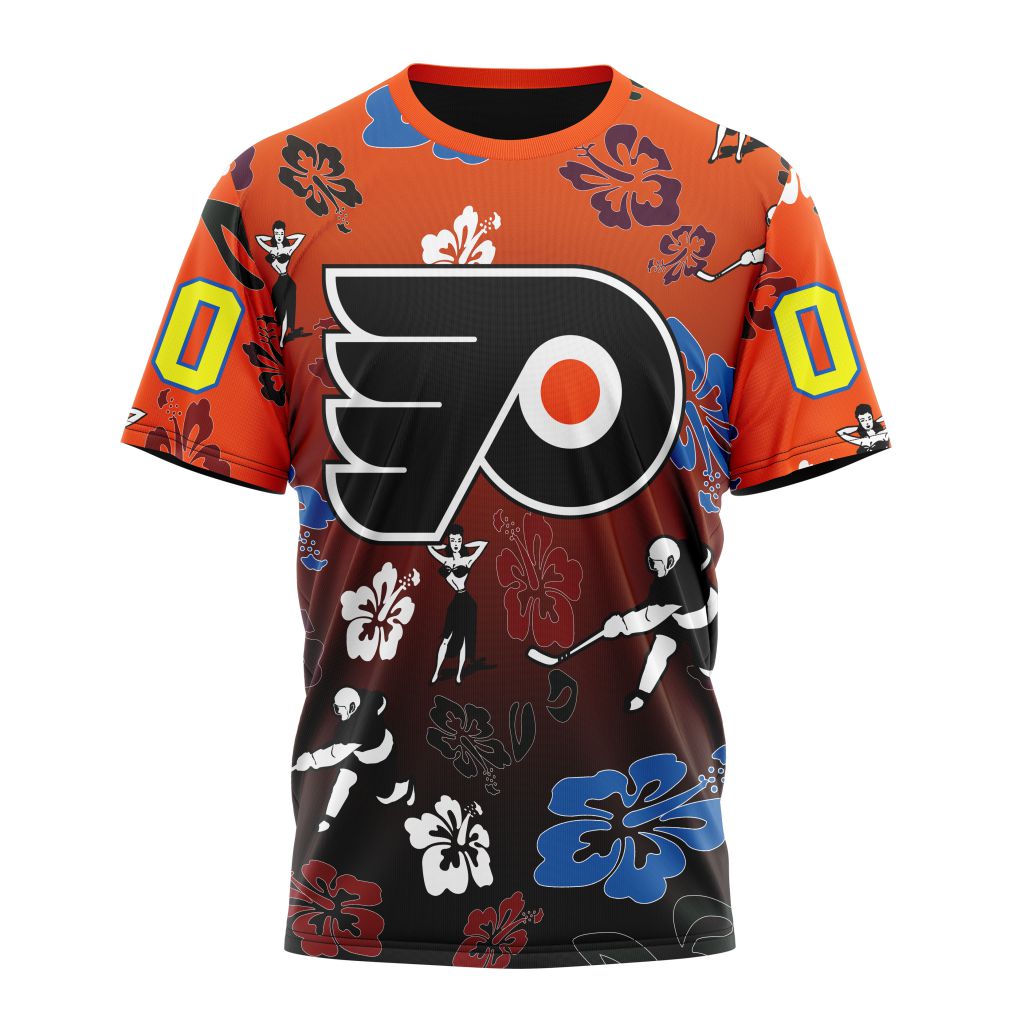 Philadelphia Flyers X Hawaii Specialized Design For Hawaiia Personalized Name And Number T-Shirt Style 61922 Neasalamis.com
