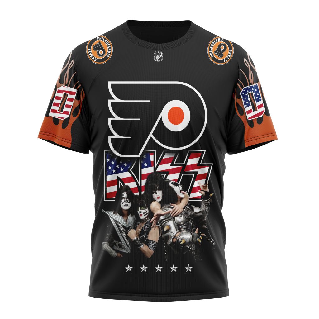 Philadelphia Flyers X Kiss Specialized Design Personalized Name And Number T-Shirt Style 55437 Neasalamis.com