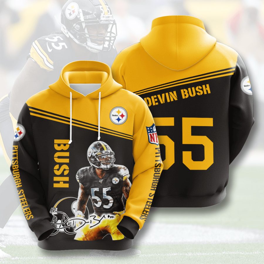 Pittsburgh Steelers 55 Bush NFL Football Team Hoodie Neasalamis