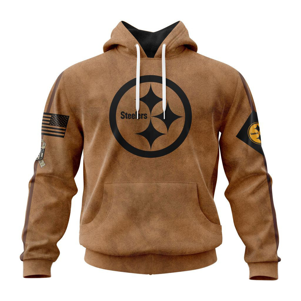 Pittsburgh Steelers Basic Brown NFL 3D Hoodie Neasalamis