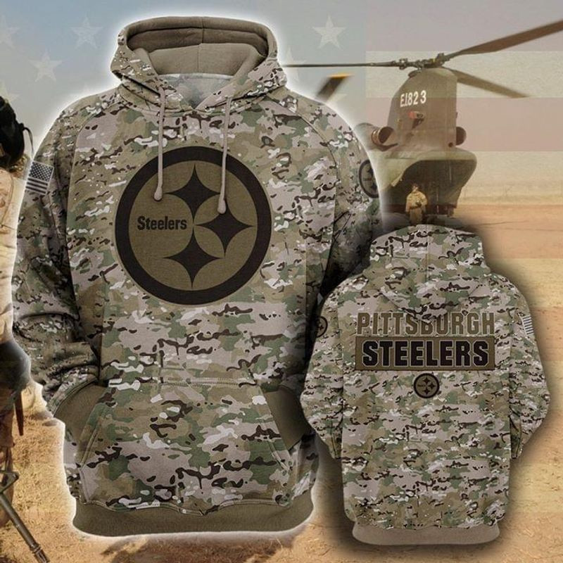 Pittsburgh Steelers Camo Hoodie Zip Hoodie Neasalamis