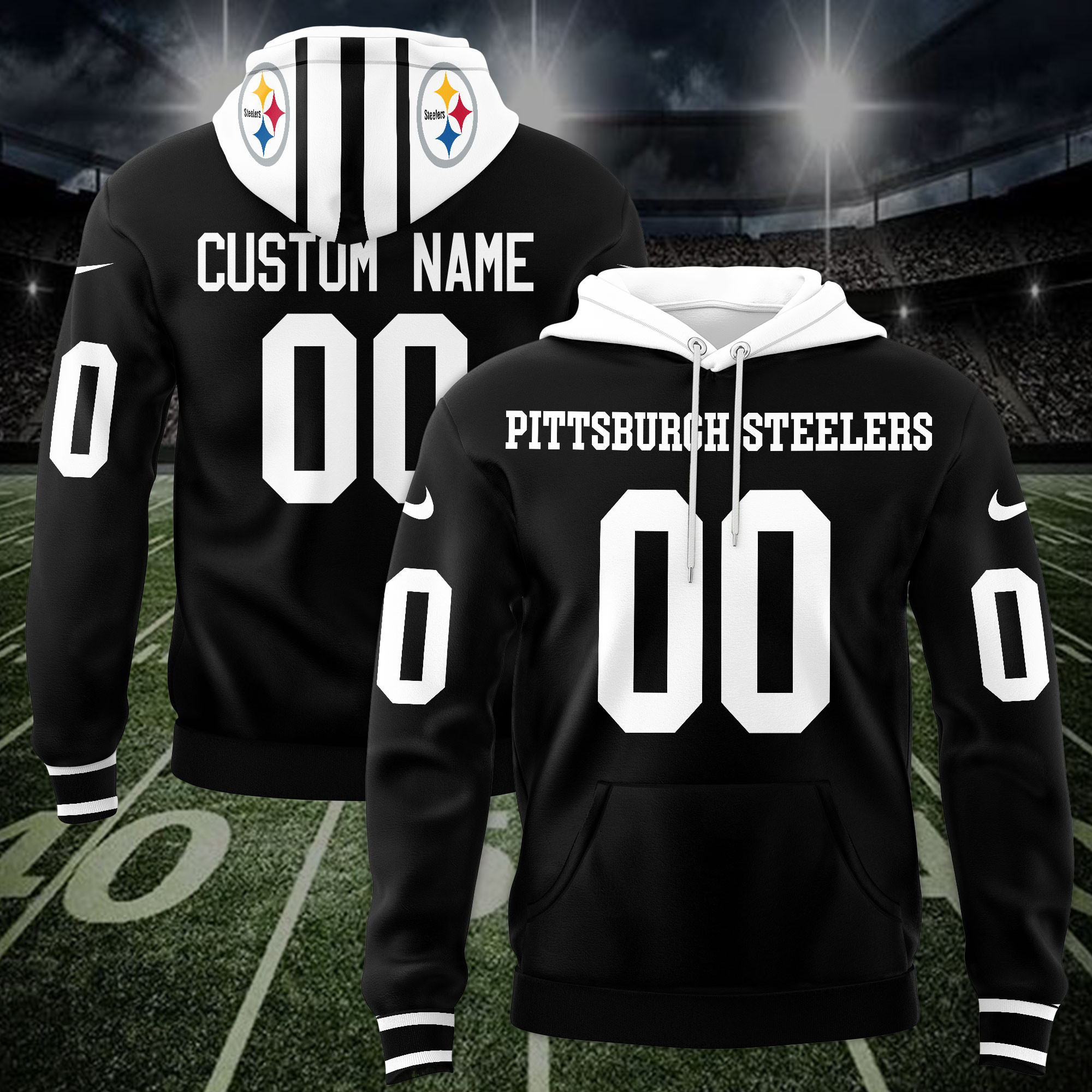 Pittsburgh Steelers Custom Name And Number 3D Hoodie Neasalamis