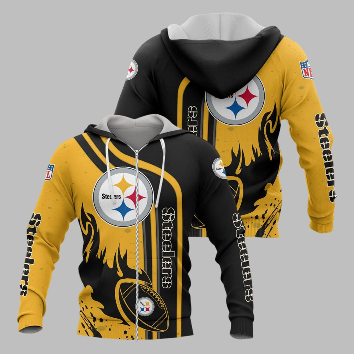 Pittsburgh Steelers Football Personalized 3D printed Sweatshirt Hoodie Zipped Hoodie Neasalamis