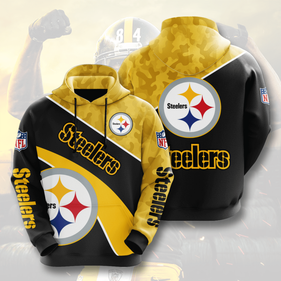 Pittsburgh Steelers Gold Camo NFL Football Team Hoodie Neasalamis