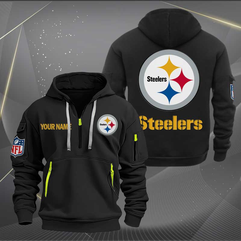 Pittsburgh Steelers Logo NFL Quarter Zip Hoodie Style Neasalamis