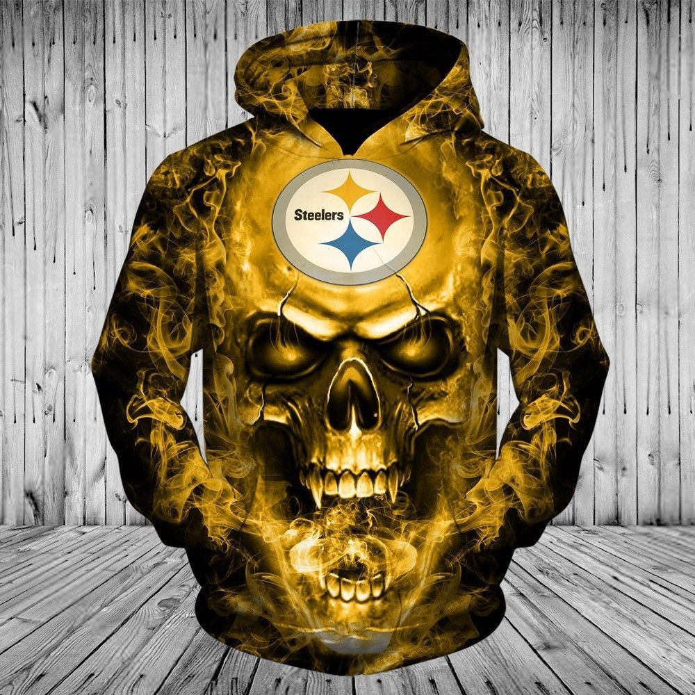Pittsburgh Steelers Skull Hoodie NFL Football Team Hoodie Neasalamis