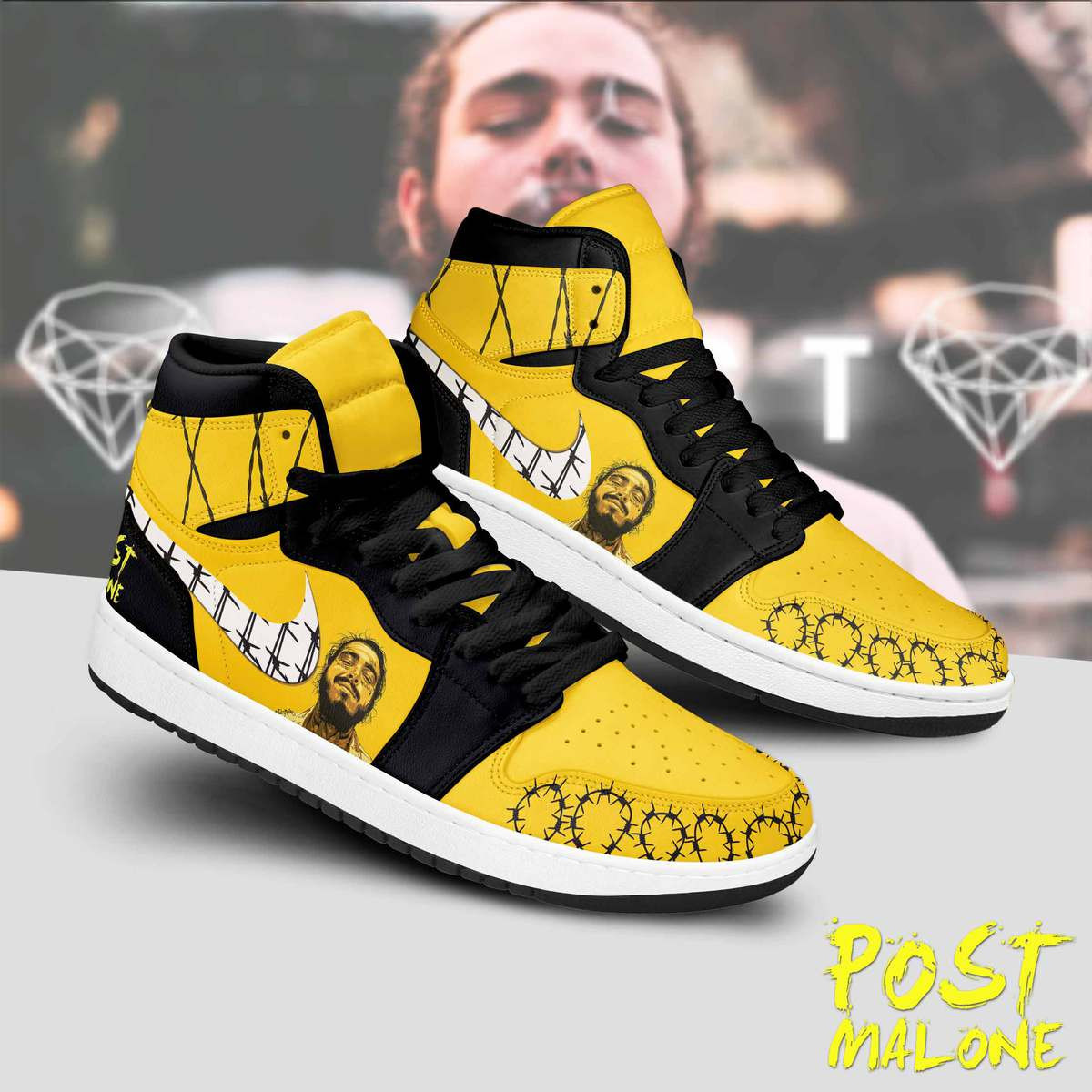 Post Malone AJ1 High Sneakers Shoes For Men And Women Calebmatthewhans Neasalamis