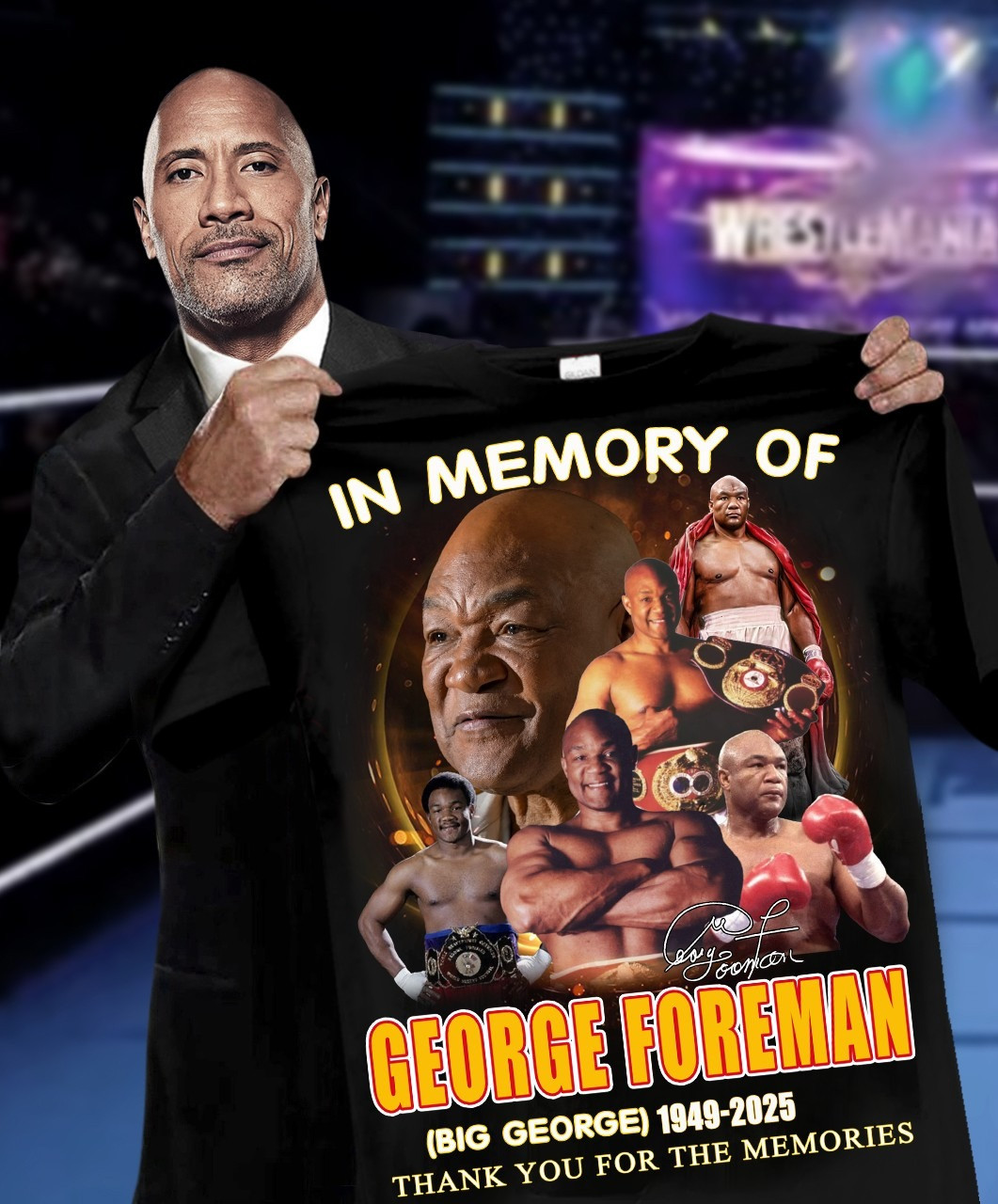 RIP In Memory Of Big George Foreman 1949 2025 T-Shirt Thank You For The Memories Neasalamis.com