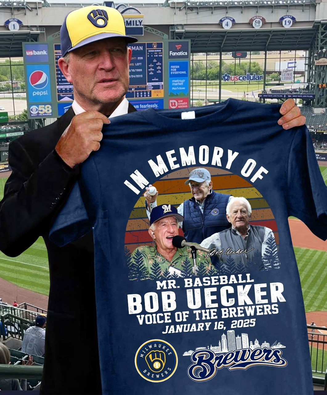 RIP In Memory Of Mr. Baseball Bob Uecker T-Shirt Voice Of The Milwaukee Brewers Neasalamis.com