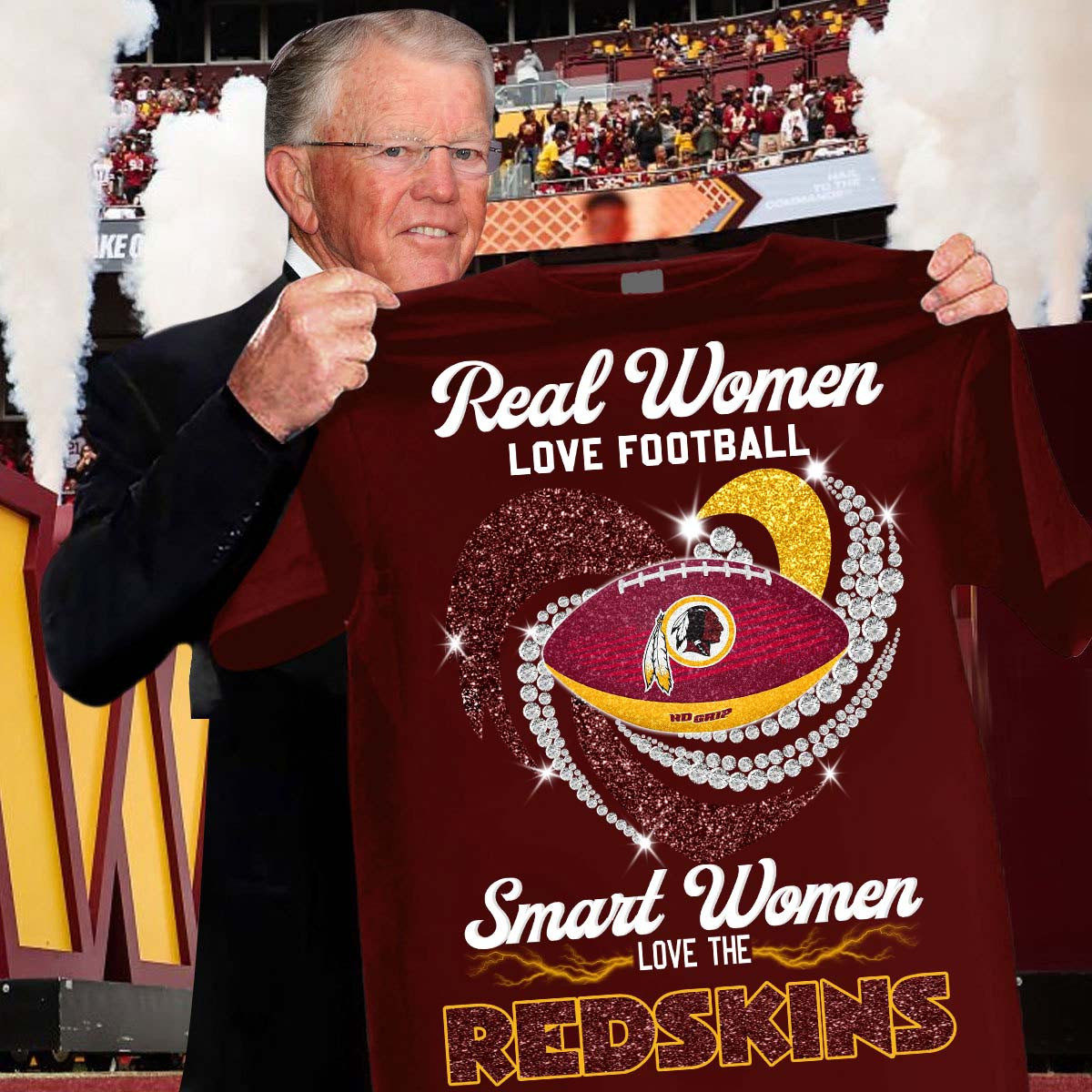 Real Women Love Football Smart Women Love The Redskins T-Shirt Football Neasalamis.com