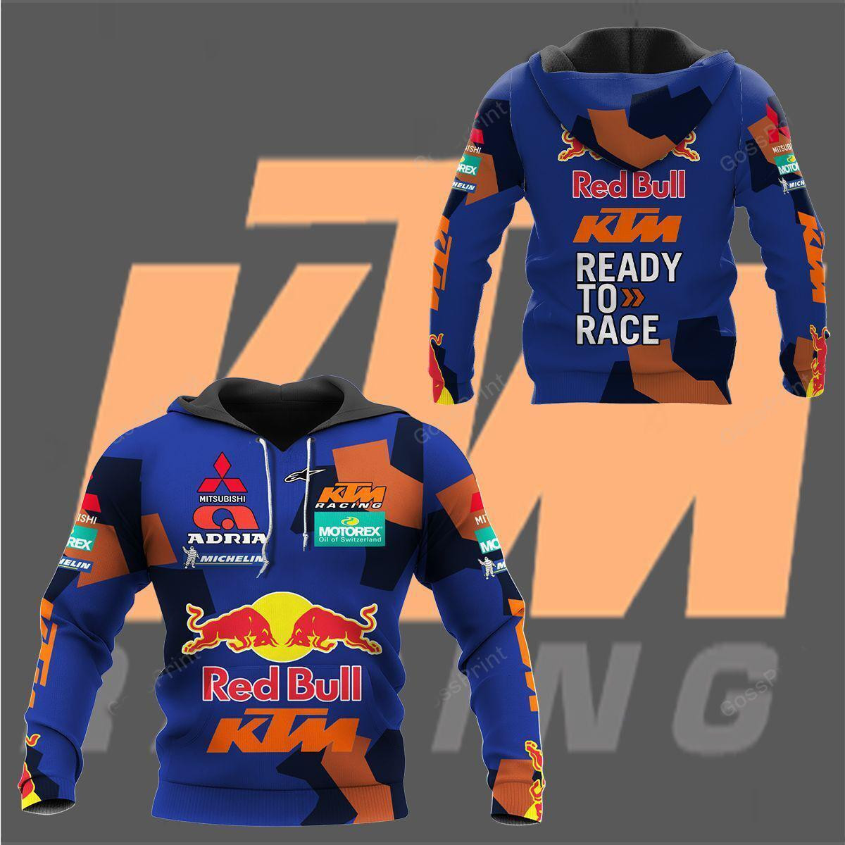 Red Bull Ktm Racing Ktm Racing Team Ready To Race All Over Print Hoodie Zip Hoodie Neasalamis
