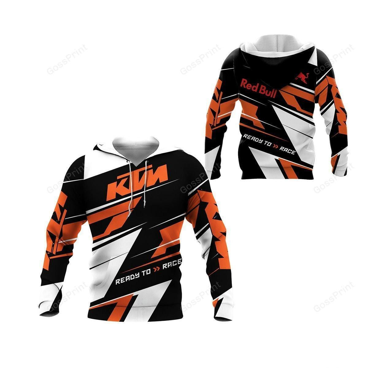 Red Bull Ktm Racing Ready To Race All Over Print Hoodie Zip Hoodie Neasalamis